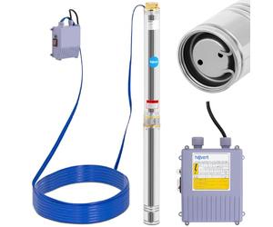hillvert Pompe Submersible Pompe À Eau Immergée HT-ROBSON-SP2200-72 (Débit De 9 000 l/h, 2 200 W, Hauteur De Refoulement 72 m, Pour Forages ø 100 mm, Boîtier De Commande Compris)