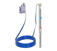hillvert Pompe Submersible Pompe À Eau Immergée HT-ROBSON-SP750-85 (Débit De 3 780 l/h, 750 W, Hauteur De Refoulement 85 m, pour Forages ø 100 mm, Boîtier De Commande Compris)