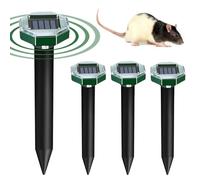 Hillylolly Répulsif Solaire pour Taupe 4 pièces Répulsif Taupe Solaire, Repulsif Souris et Rats Ultrason, Anti Souris Ultrason pour Repousser Taupes, Campagnols et Gaufres (Octogone)