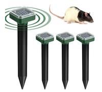 Hillylolly Répulsif Solaire pour Taupe 4 pièces Répulsif Taupe Solaire, Repulsif Souris et Rats Ultrason, Anti Souris Ultrason pour Repousser Taupes, Campagnols et Gaufres (carré)