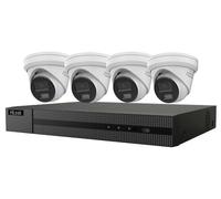 HiLook, alimenté par HIKVISION : Kit de caméra motorisée 4K hybride, modèle tour, avec enregistreur vidéo réseau (NVR) de 2 To / 1x NVR-108MH-C/8P / 4x IPC-T280HA-LUF