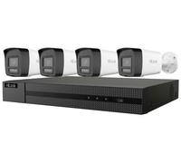 HiLook, alimenté par HIKVISION : Kit éclairage hybride intelligent, caméra Bullet 6 Mpx, 2 To / 1x NVR-108MH-C/8P / 4x IPC-B160HA-LUF