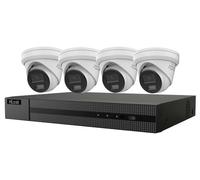 HiLook, alimenté par HIKVISION : Kit hybride intelligent, caméra dôme 6 Mpx, disque dur 2 To, 1 enregistreur NVR-108MH-C (8 ports), 4 caméras IPC-T260HA-LUF