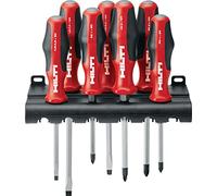 Hilti 2039207 Lot de 7 tournevis manuels S-SD-S COMP (visseuse manuelle, embout Black Point et cadre de montage mural, insert hexagonal)