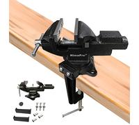 HimaPro Étau d'établi à double usage | Étau de table à pince avec réglage rapide, rotation universelle à 360° - 8,3 cm noir métallique - Étau portable pour le travail du bois, l'estampage des métaux