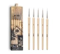 HIMI Lot de 5 Pinceaux à Gouache/Peinture pour Huile Acrylique Aquarelle Visage et Corps - Beau Cadeau Art Hobbyiste Adulte (Jaune, Pinceau de Détail)