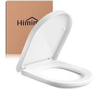 Himimi Abattant WC avec système d'abaissement automatique, fermeture rapide et montage facile, en polypropylène, charnières réglables jusqu'à 170 kg, hygiénique et facile à nettoyer, blanc