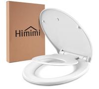Himimi Abattant WC, Familial Cuvette Toilette avec Siège Enfant Magnétique, Frein de Chute et Charnière Réglable, Lunette WC pour Adultes et Enfants, Forme O, Blanc (447mm x 372mm x 55mm)