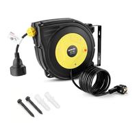 Himimi Enrouleur de rallonge automatique 13 m, 1250 W à 2000 W, robuste, avec protection contre les surcharges, étanche, intérieur/extérieur, fixation murale ou plafond, rotation à 180°