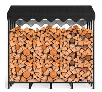 Himimi Étagère à bois de chauffage extérieure en métal - 185 x 70 x 185 cm - Capacité de maintien : 2,4 m³/3,5 SRM - Abri en bois d'extérieur - Avec housse de protection