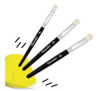 Himmlfel Dry Brush Pinceaux Set，3 Pinceaux Modelisme pour Miniatures de Modèle, Maquette, Citadel et Warhammer 40k，Pinceau Brossage a Sec，Pinceau de Peinture pour Figurine,Poils de Chèvre Naturels