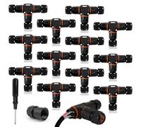 HIMOMO Connecteur de Câble Étanche IP68 - Boîte de Jonction en T à 3 Voies, 3 Broches, pour Câbles Ø 3-12 mm - Raccordement Électrique Extérieur-12 pièces