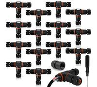 HIMOMO Connecteur de Câble Étanche IP68 - Boîte de Jonction en T à 3 Voies, 3 Broches, pour Câbles Ø 3-12 mm - Raccordement Électrique Extérieur-14 pièces