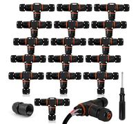HIMOMO Connecteur de Câble Étanche IP68 - Boîte de Jonction en T à 3 Voies, 3 Broches, pour Câbles Ø 3-12 mm - Raccordement Électrique Extérieur-16 pièces