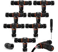 HIMOMO Connecteur de Câble Étanche IP68 - Boîte de Jonction en T à 3 Voies, 3 Broches, pour Câbles Ø 3-12 mm - Raccordement Électrique Extérieur-8 pièces