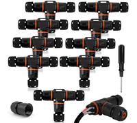 HIMOMO Connecteur de Câble Étanche IP68 - Boîte de Jonction en T à 3 Voies, 3 Broches, pour Câbles Ø 3-12 mm - Raccordement Électrique Extérieur-10 pièces