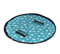 HIMRY 151 cm Sac de Rangement Jouet, Étanche Tapis de Jeu, Doubles Couches Tissu Oxford, Organisateur Rapide pour LEGO Block Jouets, Bébé Enfants Épais Tapis de Jouet, KXD4006 Bleu avec Empreinte