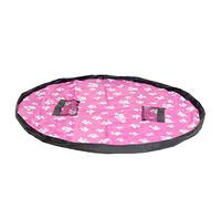 HIMRY 151 cm Sac de Rangement Jouet, Étanche Tapis de Jeu, Doubles Couches Tissu Oxford, Organisateur Rapide pour LEGO Block Jouets, Bébé Enfants Épais Tapis de Jouet, KXD4006 Rouge avec Empreinte