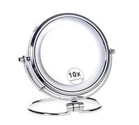 HIMRY Lumineux Miroir de Maquillage LED sur Pied 18 cm, 7X Grossissement, 7" Miroir Pliable sur Pied avec éclairage pour Le Maquillage Rasage, Miroir Recto Verso pivotant à 360 °, KXD3137-7x