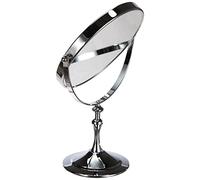HIMRY Miroir sur Pied 10 Grossissement, 8 inch, Miroir Cosmétique Double Face pour Maquillage, Rasage, 20 cm Miroir de Table Miroir Grossissant, Chromé, KXD3105-10x, Argenté