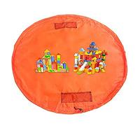 HIMRY XXL Portable sac à Jouet, Antidérapante, Étanche Jeu Blanchet, Sac de Rangement, Organisateur Rapide Pour LEGO Building Block Jouets, Bébé Enfants Tapis de Jouet, Orange KXD4005 Orange