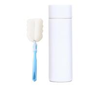 Hinapan Mini bouteille isotherme de voyage en acier inoxydable - 150 ml - Pour boissons chaudes et froides - Avec 1 brosse à tasse - Anti-fuite - Compacte - Pour l'école, l'extérieur - Blanc