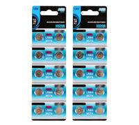 HINAYOSAN Lot de 10/20 piles bouton alcalines AG13 LR44 1,55 V pour montres, calculatrices, longue durée de vie