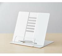 HingtTraum Support Livre Métal Pliable, 6 Positions, Blanc, Tablette | Support livre blanc en métal, pliable et réglable sur 6 angles, pour livres, recettes, partitions et tablettes.