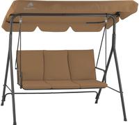 HinHocker Balançoire hollywoodienne 3 places avec toit solaire, brun, charge maximale 250 kg, balançoire de jardin