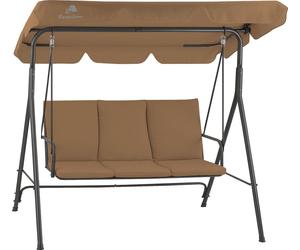 HinHocker Balançoire hollywoodienne 3 places avec toit solaire, brun, charge maximale 250 kg, balançoire de jardin