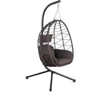 HinHocker Fauteuil hamac avec chassis Marron Hamac Suspendu pour linterieur et lexterieur Coussin et Rembourrage d'assise de