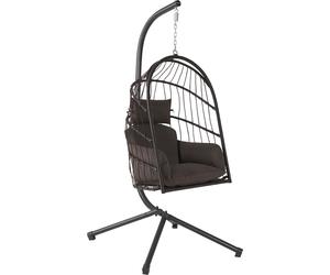 HinHocker fauteuil suspendu avec support, brun, balançoire suspendue pour l'intérieur et l'extérieur, fauteuil à bascule