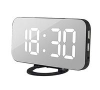 HINK Horloge LED Réveil Numérique LED avec Port USB pour Chargeur De Téléphone Snooze Activé Tactile Maison & Jardin Horloge