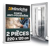 Hinrichs 2x Porte Anti Poussiere avec fermeture Éclair - Bache de Protection transparente - 220 x 120 cm Bache Protection - Pour rénovation transformation assainissement