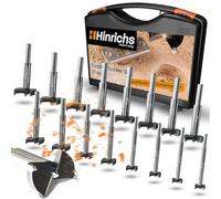 Hinrichs Kit de Forets Forestières 17 Pièces en Coffret en Plastique - Kit de Mèches à Bois 15 à 40 mm - Kit de Forets Forestières Foret à Trous de Fraisage - Fraise à Trou Mèche à Noeuds