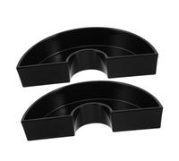 HINTRMENT 2 Pièces Pot de Fleurs Demi-Lune Noir avec Trou pour Parasol, Résistant aux Intempéries, Support pour Fête Estivale, pour Balcon et Plantes Vertes