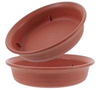HINTRMENT 2 Pièces Soucoupe à Eau en Résine Épaisse pour Plantes et Fleurs, Plateau Stable et Profond, pour Jardin et Tapis, Protège Les Fuites d'eau