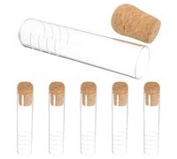 HINTRMENT 6 pièces Infuseur à Thé Verre avec Bouchon Liège Tube Filtre Réutilisable pour Thé Vrac Passoire Élégante et Transparente pour Tasse et Mug