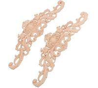 HINTRMENT Applique Style Créatif et Effet Décoratif Élégant Khaki 2 Pièces en Bois Sculpté Décor Compact et Résistant la Casse pour Meubles et Armoires