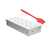 HINTRMENT Boîte à Fumoir en Acier Inoxydable Résistante Haute Température Brosse en Silicone, Accessoire pour Barbecue Extérieur pour Fumer Viandes et Poissons
