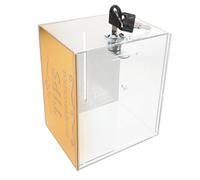 HINTRMENT Boîte à Suggestions Design Polyvalent et Robuste avec Serrure en Acrylique Or pour Collecte de Dons et Tombola en Milieu Professionnel