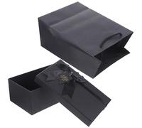 HINTRMENT Boîte Coffret Carré Romantique pour Parfum et Rouge à Lèvres Noire Élégante en Papier et Polyester pour Mariage et Saint-valentin