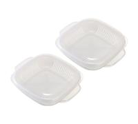 HINTRMENT Boîte de Conservation des Aliments 2pcs en Pp Blanche Compatible Micro-ondes et Congélateur Plateau Vapeur pour Repas Frais et Réchauffage Facile