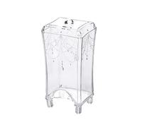 HINTRMENT Boîte de Rangement Carrée Surface Lisse et Rangement Visible en Plastique Blanc pour Disques de Coton pour Chambre ou Salle de Bain