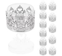 HINTRMENT Boîtes à Dragées Boîte de Rangement Élégante en Plastique Transparent Lot de 12 Forme Cygne Argenté, Contenant Bonbons Vintage pour Mariage, Baptême et Fête pour Présents