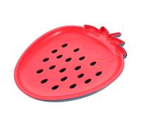 HINTRMENT Bol à Fruits en Plastique Design Double Couche et Panier Passoire Intégré, Usage Polyvalent Cuisine et Service de Snacks, Couleurs Bleu et Rouge Réutilisable