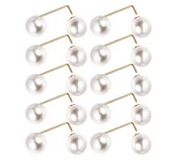 HINTRMENT Épingles à Vêtements en Ivoire Végétal et Pinces à Ourlet, Lot de 10, Boutons à Clip pour Reserrer Taille de Pantalons Denim, Accessoires Pratiques pour Mariages