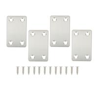 HINTRMENT Équerre Plate Droite en Acier Inoxydable Lot de Fixation de Meubles 12 Pièces Raccords D'ameublement, Finition Brossée, Argenté, pour Panneaux de Particules et Meubles