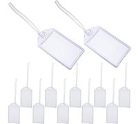 HINTRMENT Étiquettes de Bagages Protection Solide en Pvc Transparent Lot de 16 avec Porte-badge et Cordon Étanche pour Valises et Cartes D'identité Bureau Voyage