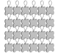 HINTRMENT Lot de 24 Porte-clés Vierges Mdf Argentés à Transfert Thermique, Matériel de Bricolage DIY pour Anniversaire et Festival